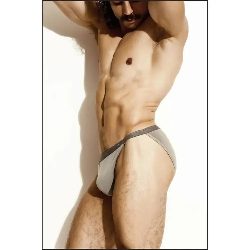 NEW 3 PC Set Charlie By MZ Mens Minimal Muscle Bikini Briefs Black White Grey M
